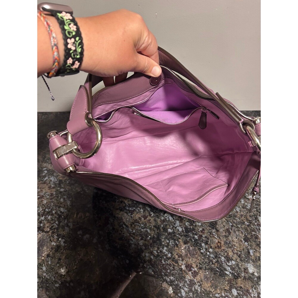 Coach Nomad Hobo Purse Purple Leather Shoulder Bag 36026 - Picture 8 of 11